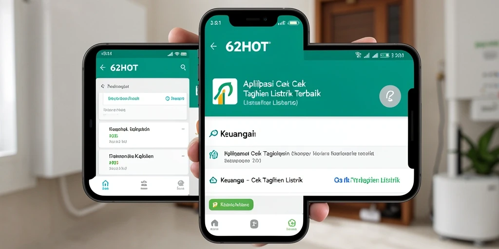Tampilan antarmuka 62HOT untuk cek tagihan listrik yang informatif.