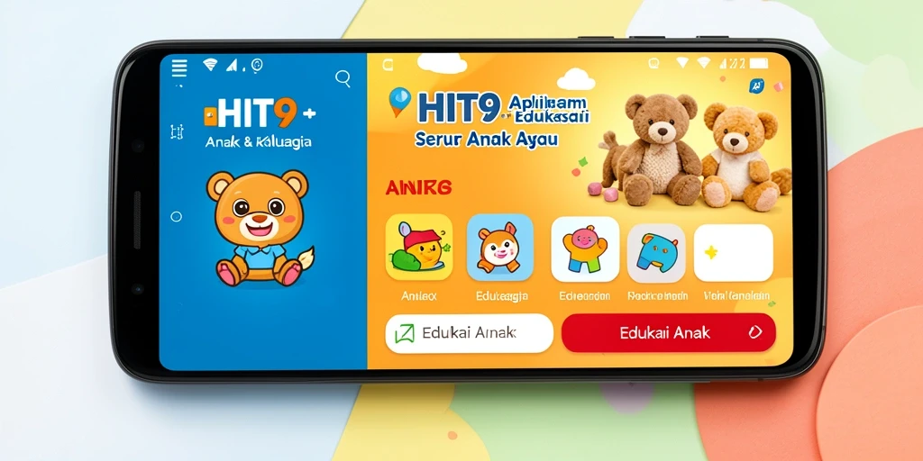 Tampilan antarmuka aplikasi HIT9 untuk belajar anak.