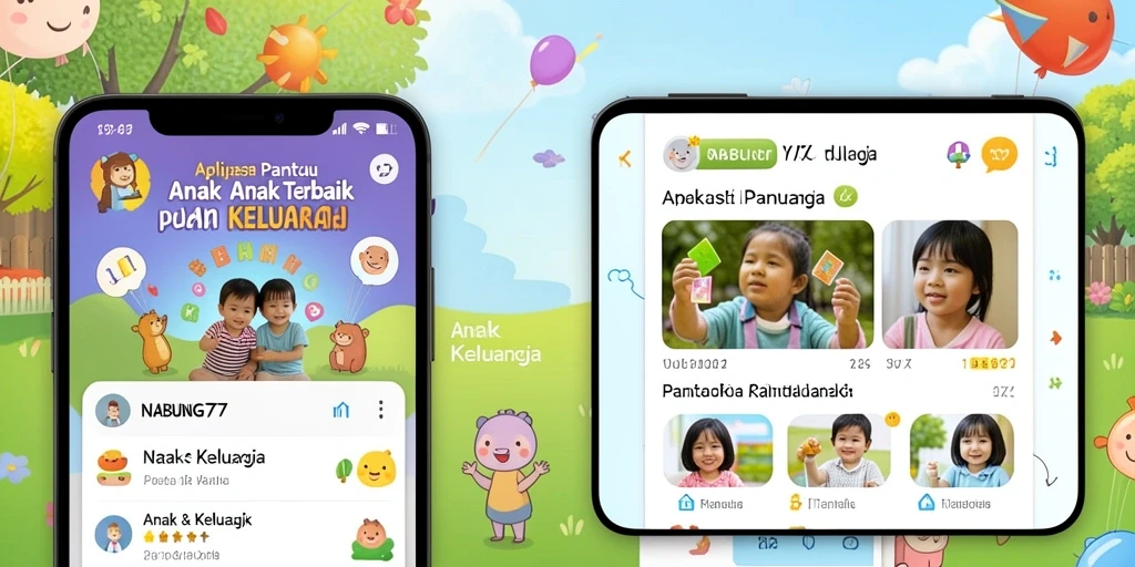 Tampilan antarmuka aplikasi NABUNG77 untuk pemantauan anak.