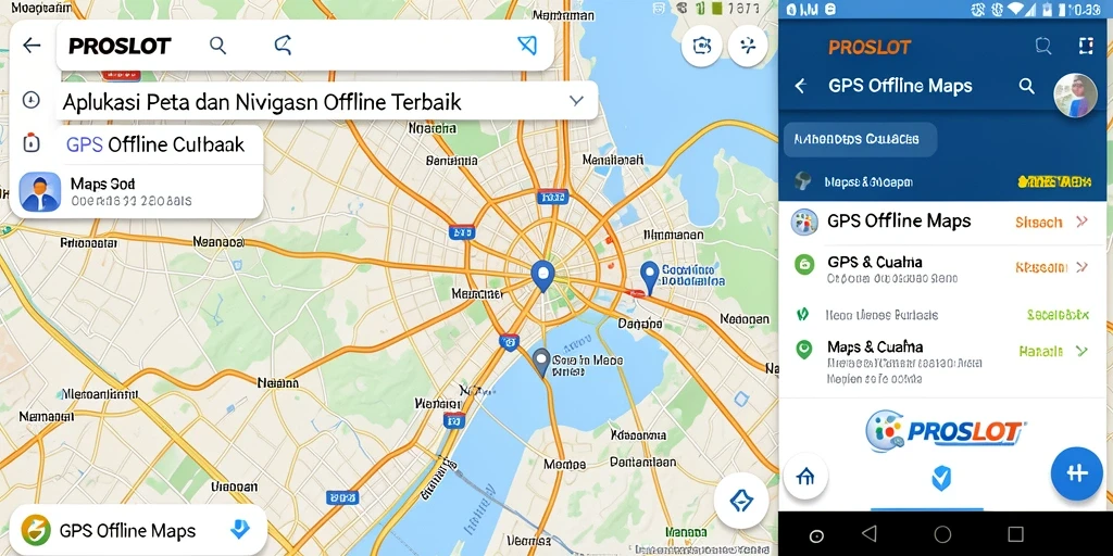 Antarmuka aplikasi PROSLOT menampilkan peta detail dan navigasi yang jelas.