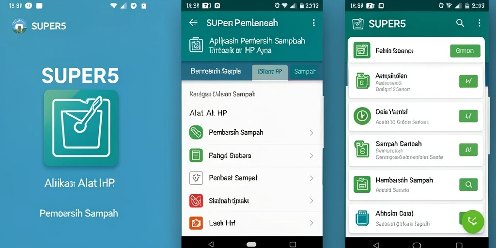 Tampilan antarmuka pembersih sampah yang sederhana dan intuitif dari SUPER5.