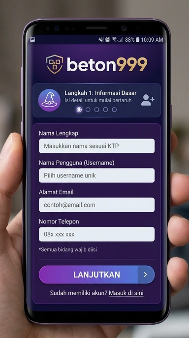Tampilan halaman daftar beton999